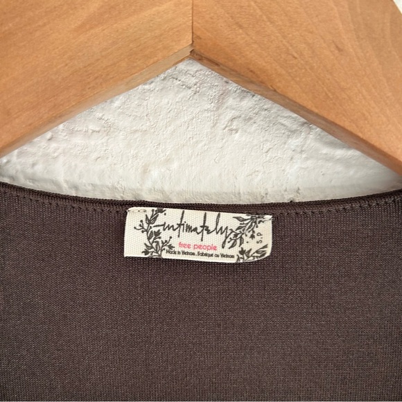 Free People Turnt Bodysuit Under The Trees Dark Brown Shimmer Sz Small - Picture 3 of 7